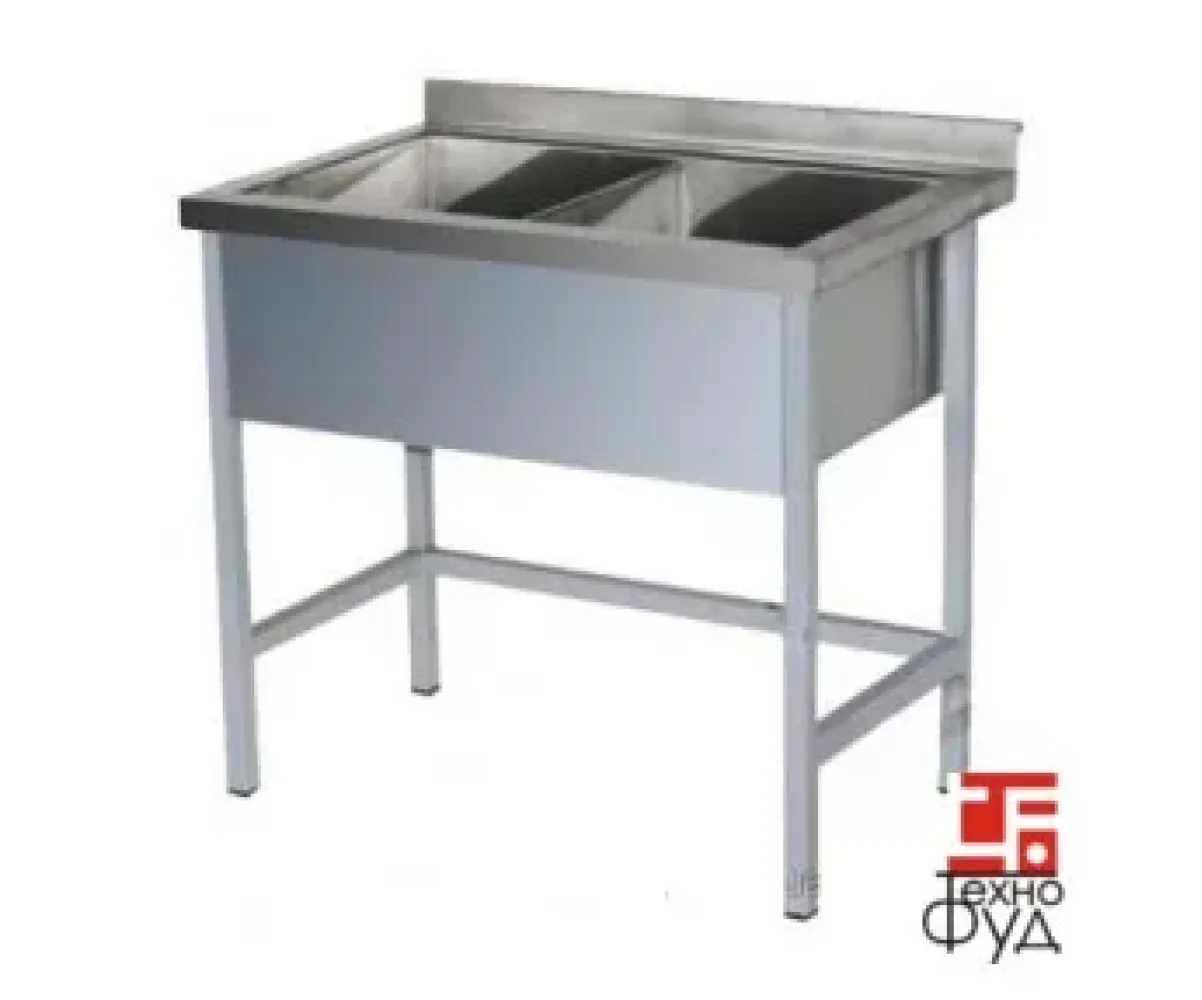 Ванна моечная сварная двухсекционная 1000х500х850