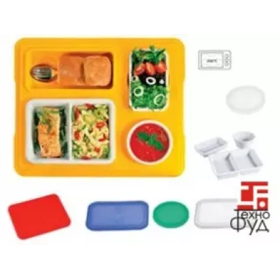 Термоподнос с замком и с комплектом посуды Menu Mobile