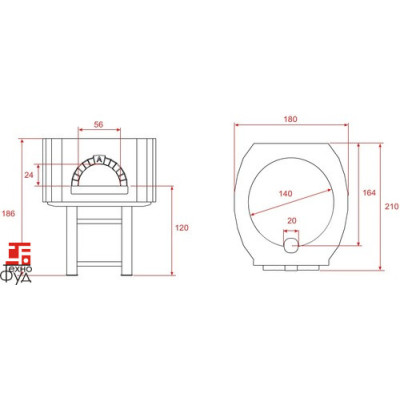 Дровяная печь для пиццы Design D140S