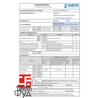 Винный шкаф SARO WK 40