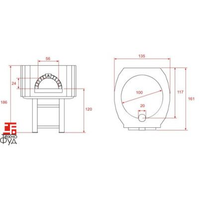 Дровяная печь для пиццы Design D100S