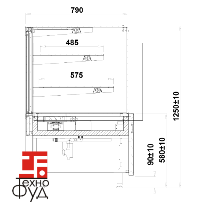 Тепловая витрина GASTROLINE CUBE 1.3G